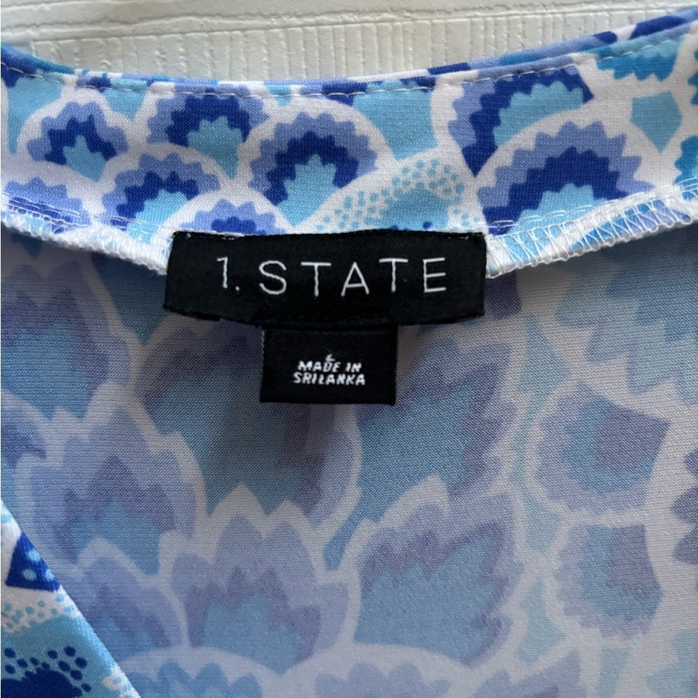 1. State Woman’s Blue Floral Print Women’s Midi Dress, Size L, NWT - Picture 3 of 3